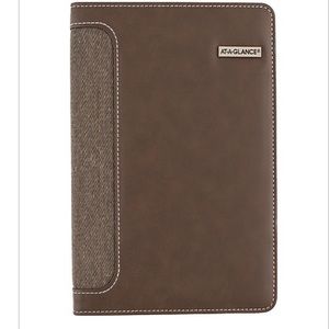 AT-A-GLANCE Harrison Telephone Address Book, 3 Ring, Brown, 5 1/2" x 8 1/2"